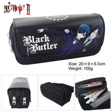 Anime Black Bulter Cosplay Pen Bags Double Zipper School Pencil Case Box Cosmetic Makeup Bag Storage Bag Gift 2024 - buy cheap