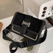 Bolso cruzado de cuero Exfoliante para mujer, bolsa de hombro de diseñador de marca de lujo con decoración de cadena, pequeño, a la moda 2024 - compra barato