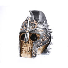 Mpquerry Gothic Helmet Resin Human Skull Statues Warrior Skull Skeleton Sculpture Home  Decoration  Accessories decoracion hogar 2024 - buy cheap