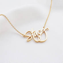 Custom Handwriting Name Necklace Goldplated Personalized Cursive Signature Necklace Memorial Gift Your Style Handwriting Collare 2024 - buy cheap