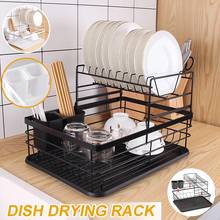 2 Tier Silver Stainless Aluminum Kitchen Dish Rack Sink Drainer Plate Drying Shelf Organizer Accessories Cutlery Dishes Storage 2024 - buy cheap