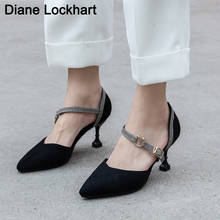 plus size 31-43 Fashion Women Pumps Sandals Flocked Thin High Heels Summer Pointed Toe Shoes Female Elegant Buckle heels 2020 2024 - buy cheap