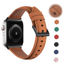 Correa de cuero para Apple Watch para hombre y mujer, pulsera de cuero de 42mm, 41mm, 45mm, 38mm, 44mm, 40mm para iWatch 7 6 se 5 4 3 2 2024 - compra barato