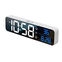 Rechargeable Digital Alarm Clock Sound-Activated Dual Alarm LED Clock Snooze Temperature Music Table Clock For Living Room Decor 2024 - buy cheap