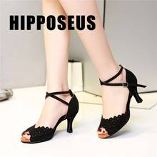 Hippposeus-sapatos femininos para dança de salão, sapatos modernos para dança, tango, jazz, salsa, pretos 2024 - compre barato