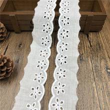 30Yards White Cotton Embroidery Flower Lace Trim Fabric Sewing Applique DIY Ribbon Trim Guipure Cloth Dress Decor 4cm Wide 2024 - buy cheap