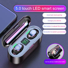 TWS F9 Wireless Earphone Bluetooth v5.0 Mini Smart Touch Earbuds LED Display With 2000mAh Power Bank Headset and Mic earbuds 2024 - buy cheap