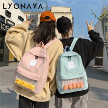 Casual Clear Waterproof Womens Backpack Harajuku Nylon Travel Schoolbags Cute Small Duck Student Back Pack Teen Girls Bookbags 2024 - buy cheap