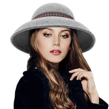 Spring Female Fedoras Hat Women French Retro Wool Ethnic Wind Decorative Dome Cap Ladies Church Party Shopping Casual Hats H7240 2024 - buy cheap