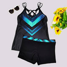 Plus Size XL XXL Women's Swimming Suit Two Pieces Bikini Female Large Beachwear 2021 Red/Blue/Yellow Tankini Set Summer Swimwear 2024 - buy cheap