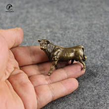 Mini Portable Retro Brass bull wall street Statue Sculpture Hand Toy Gift Keychain Ornament Home decoration ornaments Home Decor 2024 - buy cheap