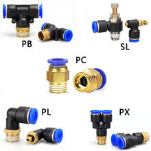 Pneumatic quick connector PC PX PL SL PB 4mm-12mm hose air compressor connector / 4" 1/8" 3/8" 1/2" BSPT male thread pipe joint 2024 - buy cheap