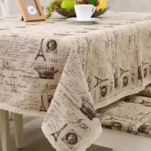 Toalha de mesa decorativa, toalha de mesa de linho estilo europeu com coroa, toalha retangular de mesa de jantar 2024 - compre barato