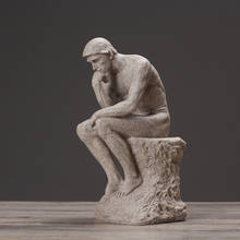 Статуя-Thinker Rodin, изобразительная скульптура, мужская фигура в Стиле Ню, скульптура, украшение статуи, современное художественное украшение из смолы 2024 - купить недорого