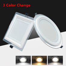 3 color change glass led SMD panel light LED Ceiling Recessed Light AC85-265V LED Downlight SMD 6W 9W 12W 18W Home lighting 2024 - buy cheap