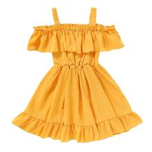 Vestidos informales de verano para niñas, ropa de princesa sin mangas, Color sólido, 9M-5T, novedad de 2021 2024 - compra barato