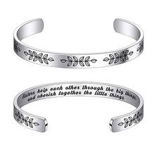 Cuff Bracelets for Women Personalized Gifts Engraved Quote Inspirational Bracelet Birthday Funny Gift for Sister Stainless Steel 2024 - buy cheap