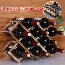 Estante de madera plegable portátil para vino, soporte para botellas de bebidas, Bar, vitrina de exhibición Retro, 3/6/10 2024 - compra barato