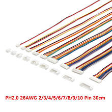 10 комплектов мини JST PH-2.0 разъем 2/3/4/5/6/7/8/9/10-контактный вилка гнездо вилочный с проводов разъем для кабелей разъемы 300 мм 26AWG 2022 - купить недорого