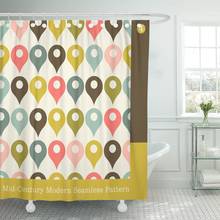 Brown 1950S Mid Century Modern Pattern Colorful Abstract Dots Waterproof Polyester Fabric Shower Curtain 72 x 72 inches Set 2024 - buy cheap
