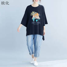 Plus Size Cartoon Print Women T-Shirt Oversize 2020 Summer Batwing Cotton Tee Shirts Female Big Size Korean Harajuku Tshirts 5XL 2024 - buy cheap