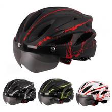 Casco de bicicleta de montaña y carretera para exteriores, con visera, lente, deportes, 54-62cm 2024 - compra barato