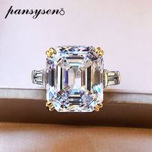 PANSYSEN Top Quality 925 Sterling Silver Asscher Cut Created Moissanite Diamond Wedding Engagement Rings for Women Fine Jewelry 2024 - buy cheap