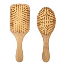 Pá de madeira escova de cabelo detangling escova de cabelo couro cabeludo massagem para mulheres masculino casa salão de cabeleireiro ferramenta pente anti-estático f1ff 2024 - compre barato