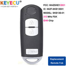 Keyecu-chave de controle remoto inteligente para mazda com três velocidades, fob 3 botões, fsk 315mhz, embutido, suv, alarme eua 2024 - compre barato