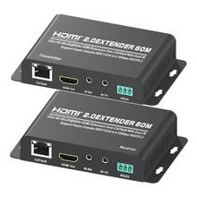 До 197Ft/60 M, HDMI2.0 удлинитель с HDMI Loop-out 18 Гбит/с 4 k @ 60 Гц ИК пульт дистанционного RS-232 по IP Cat6/5E конвертер передатчик 2024 - купить недорого