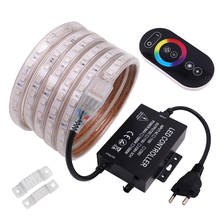 5050 RGB LED Strip Light 220V 60LED/M RF Touch Remote Control Waterproof 1500W Controller LED Tape Ribbon Light Home Decoration 2024 - buy cheap