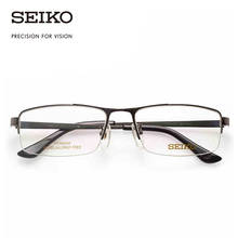Seiko armação de óculos óptico de titânio, óculos para homens miopia progressiva meia sem aro armação para prescrição hc1010 2024 - compre barato