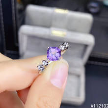 KJJEAXCMY fine jewelry 925 sterling silver inlaid natural Amethyst Girls' exquisite and trendy Chinese style gem ring support te 2024 - buy cheap
