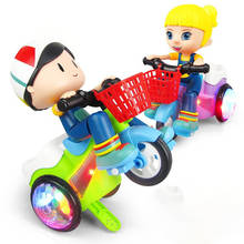1Pcs Fashion Doll Stunt Tricycle 360 Degree Rotation Electric Toys Creative Lighting Music Dancing Figures Toy 2024 - buy cheap