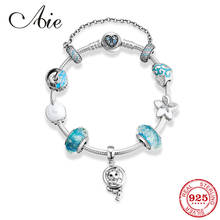 Fresh style 925 Sterling Silver original design Light blue series Beads Charm Finished Bracelets Jewelry 2024 - buy cheap