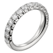 Anel ouro branco au585 14k, anel feminino de aniversário de casamento, noivado e festa, diamante redondo de moissanite, elegante, tendência fofo 2024 - compre barato