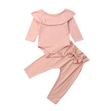 2pcs Toddler Kids Baby Girls Ruffle Romper Tops Pants Winter Outfits Clothes 2024 - buy cheap