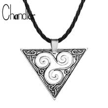 Chandler Spiral Triangle Necklace Viking Jewelry Geometric Antique  Bronze Colier Men Women  Vintage Chokers 2024 - buy cheap