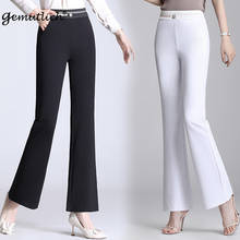 GEMUTLICH Women Elastic Casual Flare Pants High Waist Office Lady Trousers New Spring Summer Big Size M-6XL 2024 - buy cheap