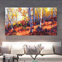 Gatyztory tamanho grande 60x120cm quadro diy pintura por números floresta paisagem pintura acrílica por números caligrafia pintura artes 2024 - compre barato