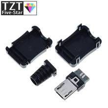 TZT-Conector Micro USB macho de alta calidad, 10 piezas, 2,0, 5 pines, con cubierta de plástico, para diferentes tipos de bricolaje 2024 - compra barato