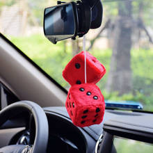 2PCS Car Pendant Cute Hanging Fuzzy Dice Dots Rear View Mirror Hanger Decor Car Styling Accessories 2024 - buy cheap