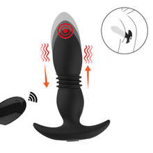 Vibrador anal sem fio remoto telescópico vibrador vibrador 12 velocidade de vibração bucha anal contas massagem próstata masculino brinquedos adultos 2024 - compre barato