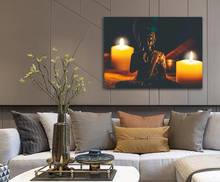 Pintura de luz de inducción LED con marco de Buda, sala de estar de pared para imágenes artísticas, lienzo 2024 - compra barato