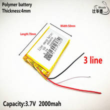 3 line Good Qulity 3.7V,2000mAH,405070 Polymer lithium ion / Li-ion battery for TOY,POWER BANK,GPS,mp3,mp4 2024 - buy cheap