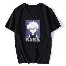 Hunter X Hunter T Shirts Killua Zoldyck Baka Classic Comic O-Neck Short Sleeves Classic Anime Japan Cotton T-Shirts Tees Mens 2024 - buy cheap