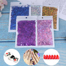 Lentejuelas láser para decoración de uñas, 10g por bolsa, con forma de letra, purpurina, mezcla de copos para manicura 2024 - compra barato