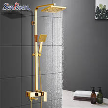 Senlesen Shower Faucet Gold Bathroom Shower System 8" Rainfall Head with ABS Handle Mixer Shower Tap 360 Rotatble Spout 2024 - buy cheap