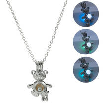 Luminous Bear Shape  Pendant Necklace Women 3 Color Glow in the Dark Necklaces Natural Stone Luminous Chain Jewelry Accesaries 2024 - buy cheap