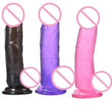 6.15 Inches Crystal Penis Big Size Fashion Jelly Realistic Dildo Suction Cup Penis Huge Dildo Cock  Adult Sex Toys For Women 2024 - buy cheap